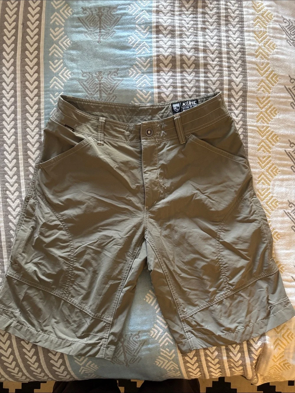 KUHL Men's Olive Hybrid Hiking Shorts